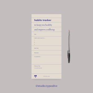 Slim Notepad / HABITS TRACKER / Notepad for daily goals, weekly planner, and to-do lists – Perfect as a gift for your girlfriend