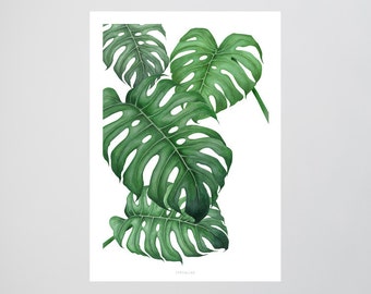 Tropical No. 2 / Grün, Palmenblätter, Fine Art-Print, Wall-Art, Minimal Poster Art, Typography Art, Premium Poster, Kunstdruck Poster