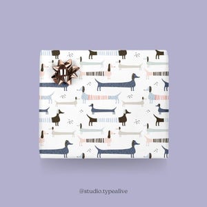 Carta da regalo / VIENNA WRAP / Fogli regalo colorati con bassotti, cani, per Natale, matrimonio, compleanno - confezione regalo esclusiva