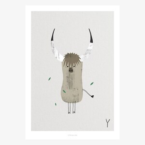 Póster mural / ABC Kids Y / Póster ABC, alfabeto animal, letras, póster habitación infantil, decoración pared habitación infantil, lámina, regalo