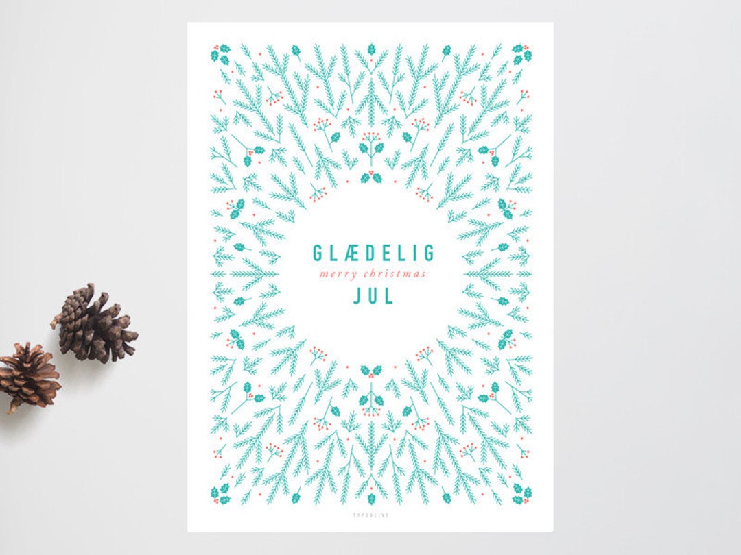 Skandinavische Weihnacht No. 1 / Frohe, Weihnachten, Dänisch