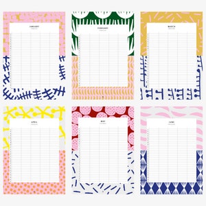 Familienkalender / PATTERN / DIN A3, Terminplaner für die Familie, mit 5 Spalten, auch als Wandkalender, schlicht und skandinavisch Bild 5