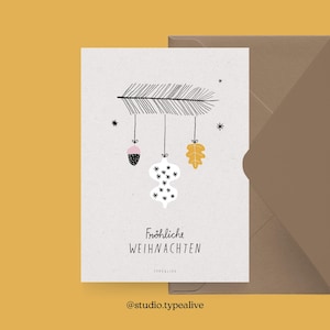Cartolina di Natale / ENSEMBLE DI NATALE NO. 1 / Biglietto di Natale semplice e bello "Merry Wine Nights" - biglietto di auguri per l'Avvento