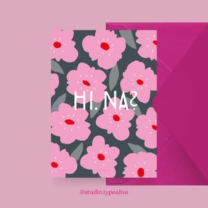 Carte d'amour / HI NA / Belle carte de Saint-Valentin avec un dicton amusant et des fleurs - parfaite pour le 30e ou le 40e anniversaire d'un ami