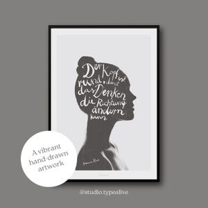 Poster Wandbild / DENKEN / Francis Picabia – Poster Zitat „Der Kopf ist rund“ für Wohnzimmer & Schlafzimmer, inspirierender Kunstdruck