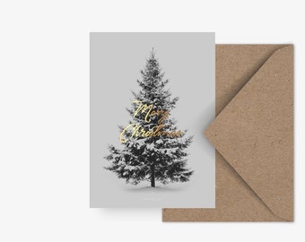 Weihnachtskarte / CHRISTMAS FIR / lustige Postkarte zu Weihnachten, als Geschenk oder Anhänger, für Kinder, die Mama oder Freundin