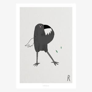 Póster mural / ABC Kids R / Póster ABC, alfabeto animal, letras, póster habitación infantil, decoración pared habitación infantil, lámina artística, regalo