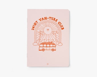 Notizheft / JOINT-VAN-TURE / Reisetagebuch mit Van im 70er Jahre Retro Design für Camper Geschenk für Camping Freunde zu Weihnachten