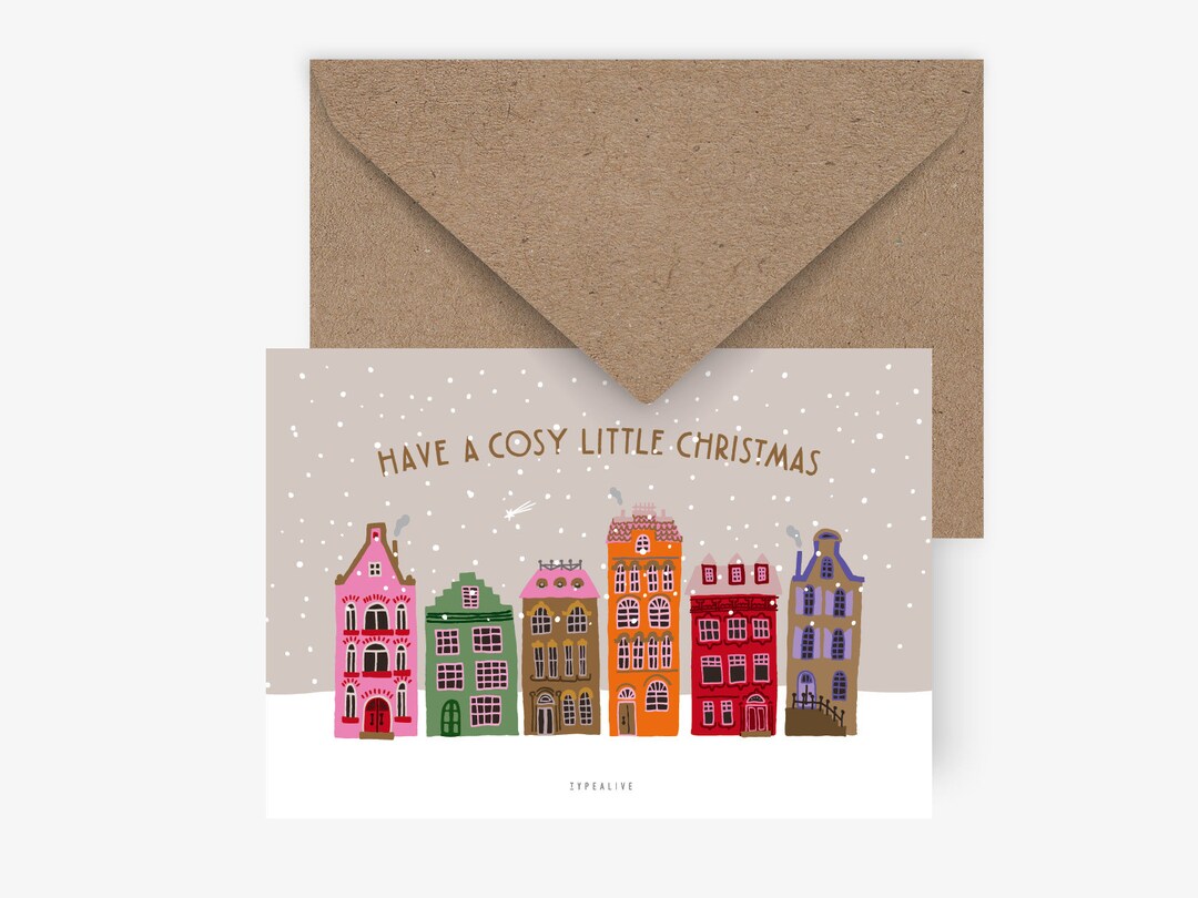 Second Ave Weihnachtskarte Für Schwester – Quadratisch 14,5 Cm, Weihnachtshaus-Motiv, Inkl. Umschlag