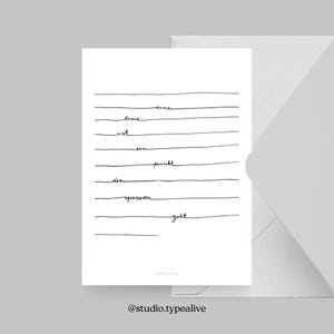 Postkarte / LINIE / Witzige und schöne Grußkarte mit Spruch – Humorvolle Geschenkidee für Freunde, Familie & Kollegen