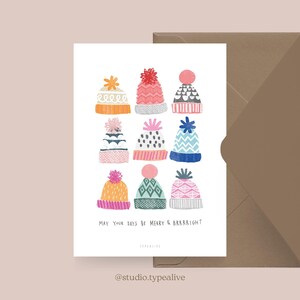 Carte de Noël / BRILLANT NOËL NO. 1/ Carte de Noël simple et belle - carte de voeux pour l'Avent pour la famille, les amis