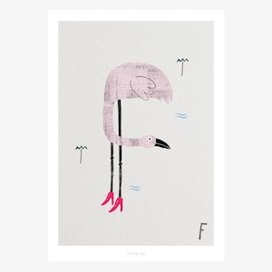 Póster mural / ABC Kids F / Póster ABC, alfabeto animal, letras, póster habitación infantil, decoración pared habitación infantil, lámina, regalo