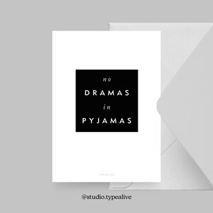 Carte postale / NO DRAMA / Carte de vœux drôle et belle avec dicton - idée cadeau amusante pour la famille, les parents, les grands-parents, les petits-enfants, pour les anniversaires