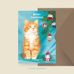 Carte de Noël / RÉTRO NOËL NO. 5/ Carte de Noël simple et belle - carte de voeux pour l'Avent pour la famille, les amis et les collègues