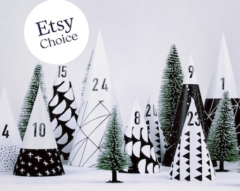 Calendario de Adviento / HYGGEWALD / Calendario de Adviento DIY para rellenar: calendario de Adviento para niños hecho de papel, hazlo tú mismo como decoración navideña.