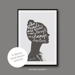 Poster Wall Picture / THOUGHTS / Francis Picabia Wall Art – Poster Quote “Our Heads Are Round” for Living Room & Bedroom, as Motivation