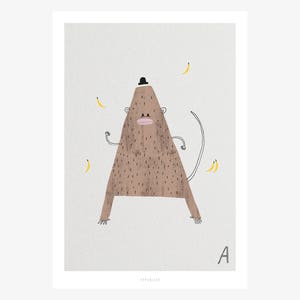 Póster mural / ABC Kids A / Póster ABC, alfabeto animal, letras, póster habitación infantil, decoración pared habitación infantil, lámina, regalo