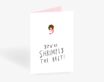 Grußkarte / SHIRMPLY THE BEST / Spruch, Geburtstag, Karte, Grusskarte, perfekt zu einem Geschenk, lustig, für Freund oder Freundin
