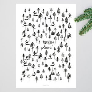 Poster mural / A little tree / Christmas, fir, little tree, saying, living room decoration, housewarming gift, art print, as a gift