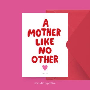 Muttertagskarte / LIKE NO OTHER / Schöne Grußkarte für Mama mit Spruch und Herz – Perfekt zum Geburtstag oder als Danke-Karte zum Muttertag