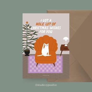 Christmas card / Petisfaction &quot;Cats&quot; HOLE LOT OF / Christmas card set, funny Christmas card with cat, postcard for cat fans