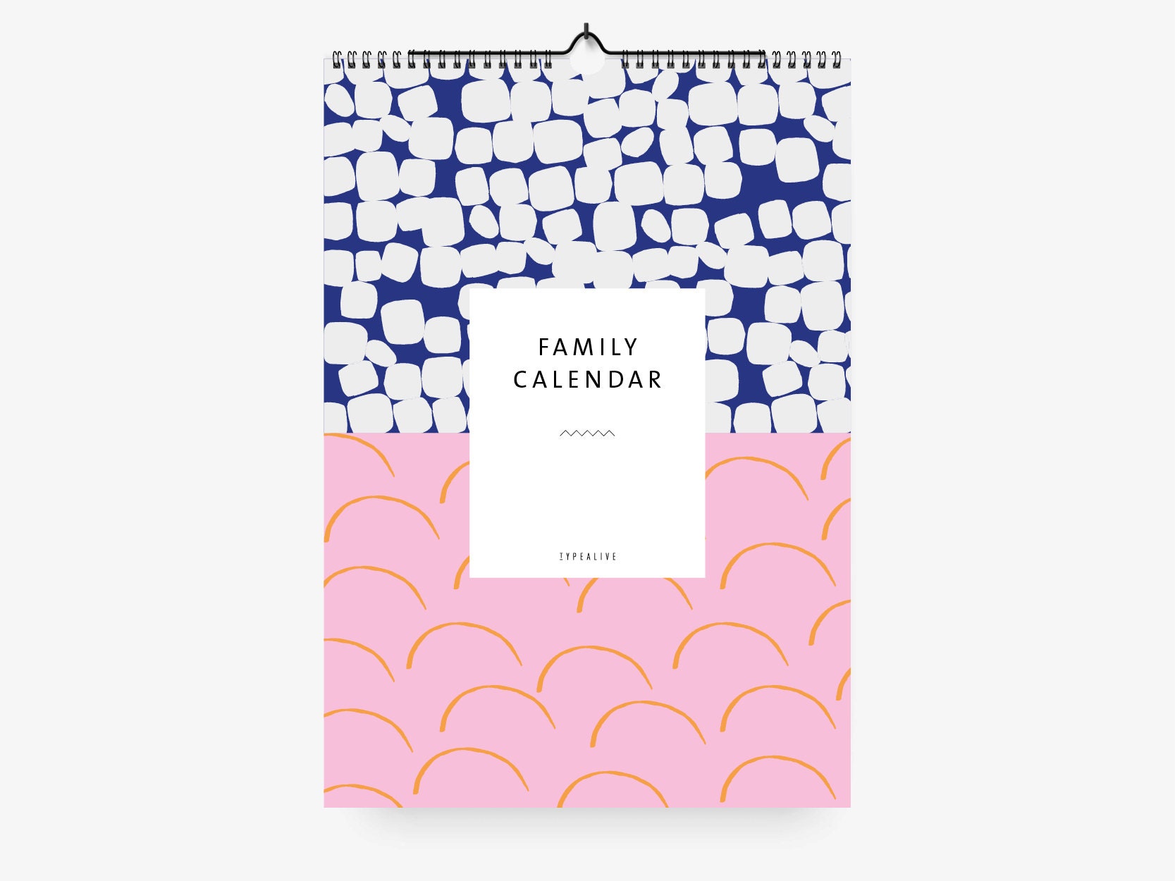 Family calendar A4 with 5 columns 12 months from now not customizable