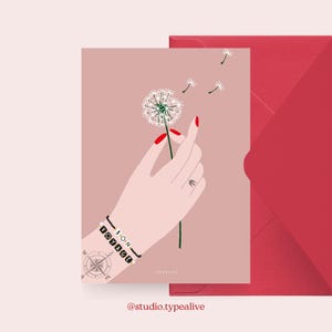 Carte d'adieu / MAIN D'GOODBYE / carte postale pour de nombreuses occasions - comme salutation ou invitation pour les amis et la famille, salutation d'adieu
