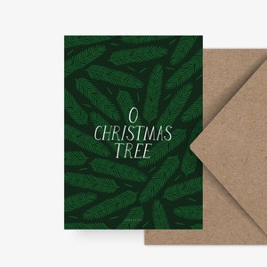 Carte de Noël / O CHRISTMAS TREE / Carte simple et belle pour Noël - carte de vœux pour l'Avent pour la famille, les amis et les collègues