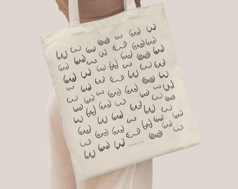 Cotton bag / BUSENFREUNDE / fabric bag “Boobie Bag” – funny shopping bag, gift for birthday & Christmas, for girlfriend