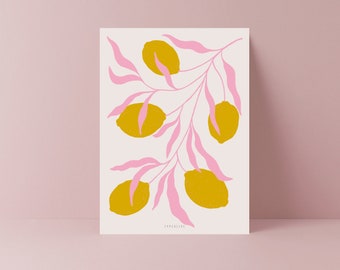 Postkarte / Lemon Branch / Schöne Karte als Dankeschön mit Zitronen Illustration Minimalistisch und grafisch