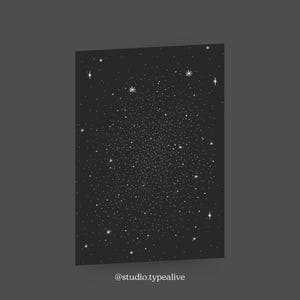 Carte de vœux de Noël / CIEL ÉTOILÉ / Set de cartes de Noël avec enveloppe, étoiles, carte pliante pour Noël, pour maman ou grand-mère