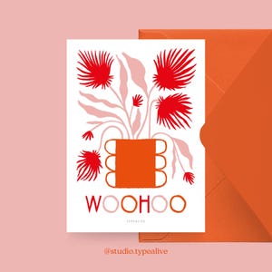 Carte de félicitations / A WAY WOOHOO / Carte postale pour de nombreuses occasions - comme salutation ou invitation pour les amis et la famille, comme remerciement, fleurs