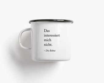 T G T W / Tasse aus Emaille / DIE BOHNE / zweite Wahl mit kleinen Beschädigungen, 60 % Rabatt, als Geschenk mit kleinem Budget