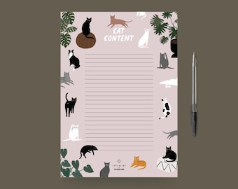 To-Do-Block / Petisfaction "CATS" / süßer Notizblock A5, 50 Seiten, als Einkaufsliste, To Do Liste, witziges Geschenk für Katzenfreunde