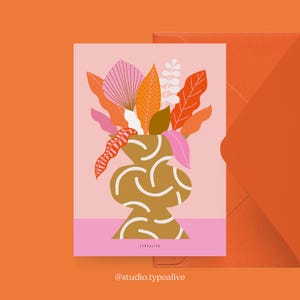 Carte pour Pâques / VASE À FLEURS NO. 4/ Belle carte comme cadeau pour maman et papa ou amis pour Pâques, anniversaire ou anniversaire