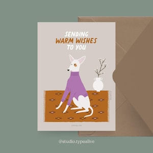 Kerstkaart / Petisfaction "Honden" WARME WENSEN / Kerstkaartenset, grappige kerstkaart met hond, ansichtkaart voor hondenfans