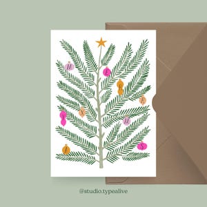 Carte de Noël / SAPIN SUÉDOIS NO. 4/ Carte de Noël simple et belle - carte de voeux pour l'Avent pour la famille, les amis et les collègues