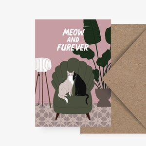 Valentinstagskarte / Petisfaction "Cats" FUREVER / Postkarten Set Katze, lustige Karte zu Valentin mit Katze, Karte für Katzenfans