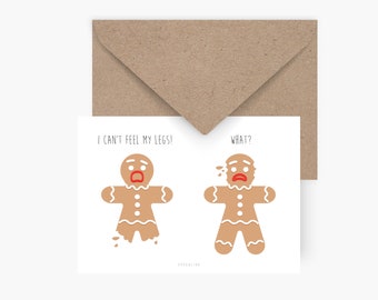 Christmas card / PEPPERCAKE MAN / beautiful postcard for Christmas, as a gift or pendant, for children, mom or girlfriend