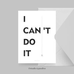 Carte postale / I CAN / Carte de vœux drôle et belle avec dicton - idée cadeau pour amis, famille et collègues, pour la motivation, contre la peur