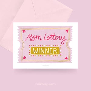 Cartão de Dia das Mães / LOTERIA DA MÃE / Cartão engraçado para a mãe - perfeito para aniversários de 40 e 50 anos ou como um cartão engraçado para o Dia das Mães