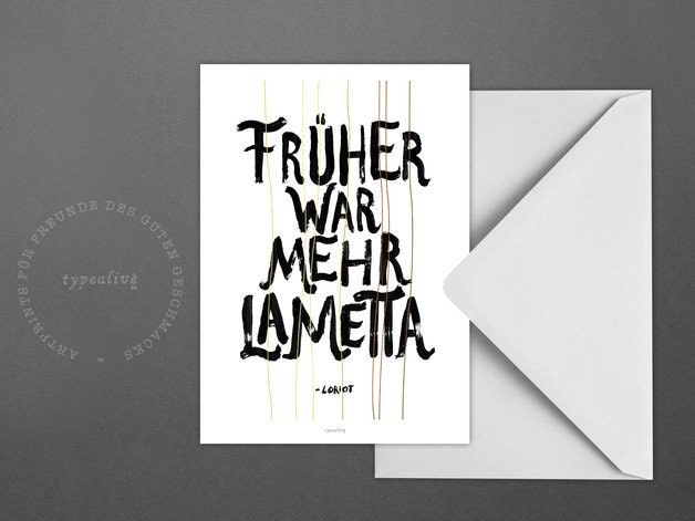 Postkarte Mehr Lametta Loriot Spruch Karte Grusskarte Etsy