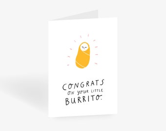 Grußkarte / LITTLE BURRITO / Spruch, Geburtstag, Karte, Grusskarte, perfekt zu einem Geschenk, lustig, für Freund oder Freundin