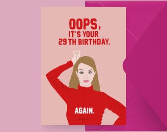Carte d'anniversaire / Oups ! / Carte d'anniversaire humoristique avec une phrase pleine d'esprit – Parfaite pour le 30e ou le 40e anniversaire d'un ami