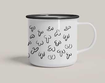 Taza de esmalte / AMIGOS GRUESOS / Taza de esmalte divertida con pene, polla - regalo de cumpleaños o Navidad para mujeres, hombres, gay