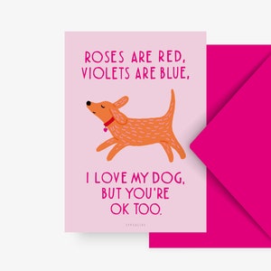 Valentinstag Karte / Valentine Dog No. 1 / lustige Hunde Postkarte zum Valentinstag für Hundeliebhaber mit Humor und witzigem Spruch Liebe