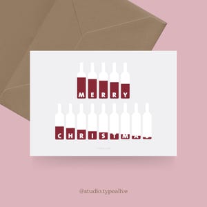Carte de Noël / VIN DE NOËL / Carte postale amusante pour Noël avec des bouteilles de vin et un dicton amusant - pour les amis, la famille, les collègues