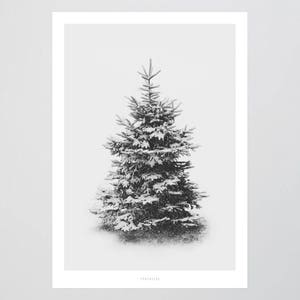 Snow Fir No. 1 / Hiver, Neige, Fine Art-Print, Wall-Art, Minimal Poster Art, Typography Art, Premium Poster, Art Print Poster image 1