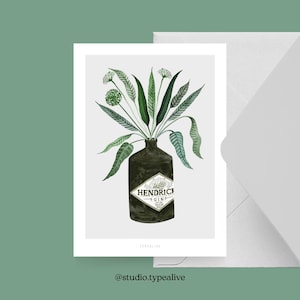 Paaskaart / GINSPIRATIE NR. 2/ Mooie kaart als cadeau voor mama en papa voor Pasen, verjaardagen of jubilea, voor gin-fans