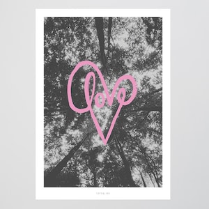 Poster mural / Love No. 7 / Heart, love, living room decoration, housewarming gift, art print, as a gift